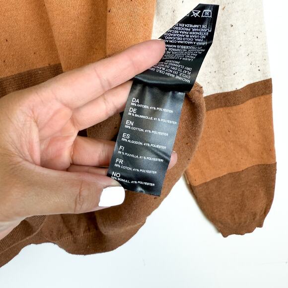 Kuhl Womens Valencia Stripe Crew Sweater Beige Brown Cotton Blend $69 - Size M - Picture 6 of 10